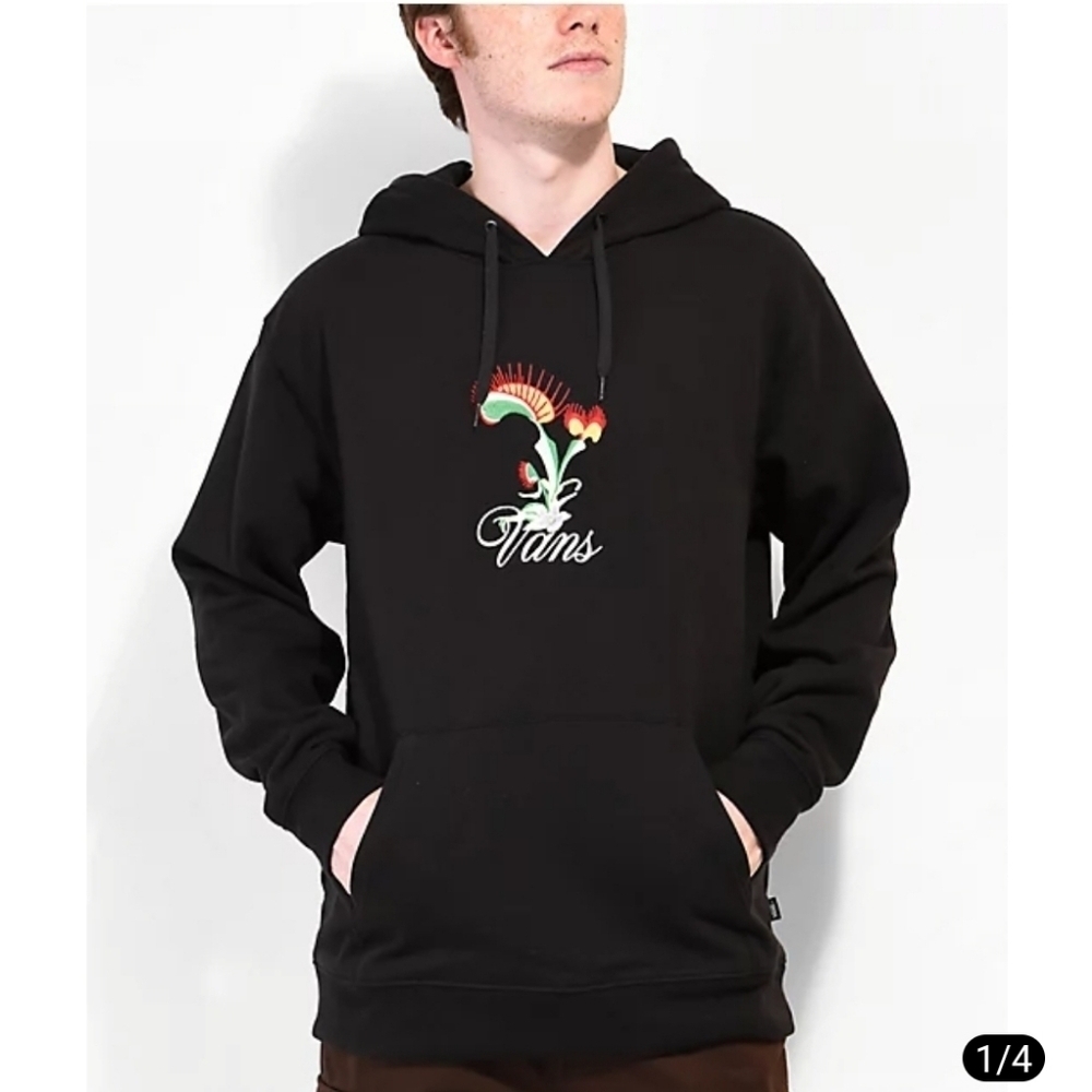 Vans Men's Fatal Floral Black Hoodie, Size X-Small